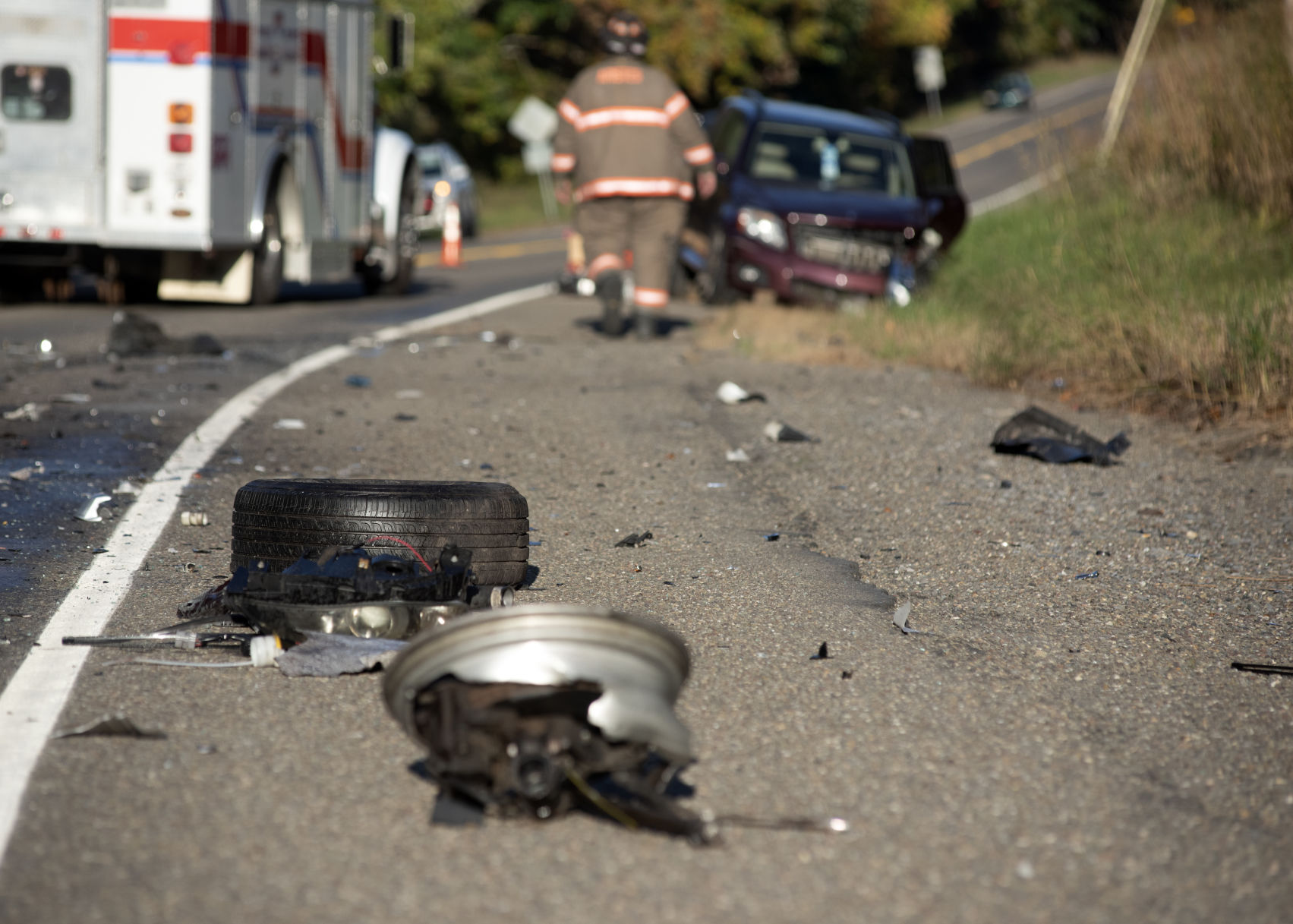 Violent two-vehicle crash